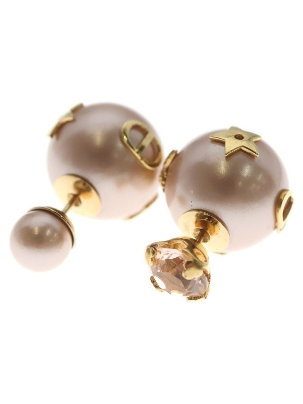 Dior Bar Earrings Pearl Pink Gold Earring